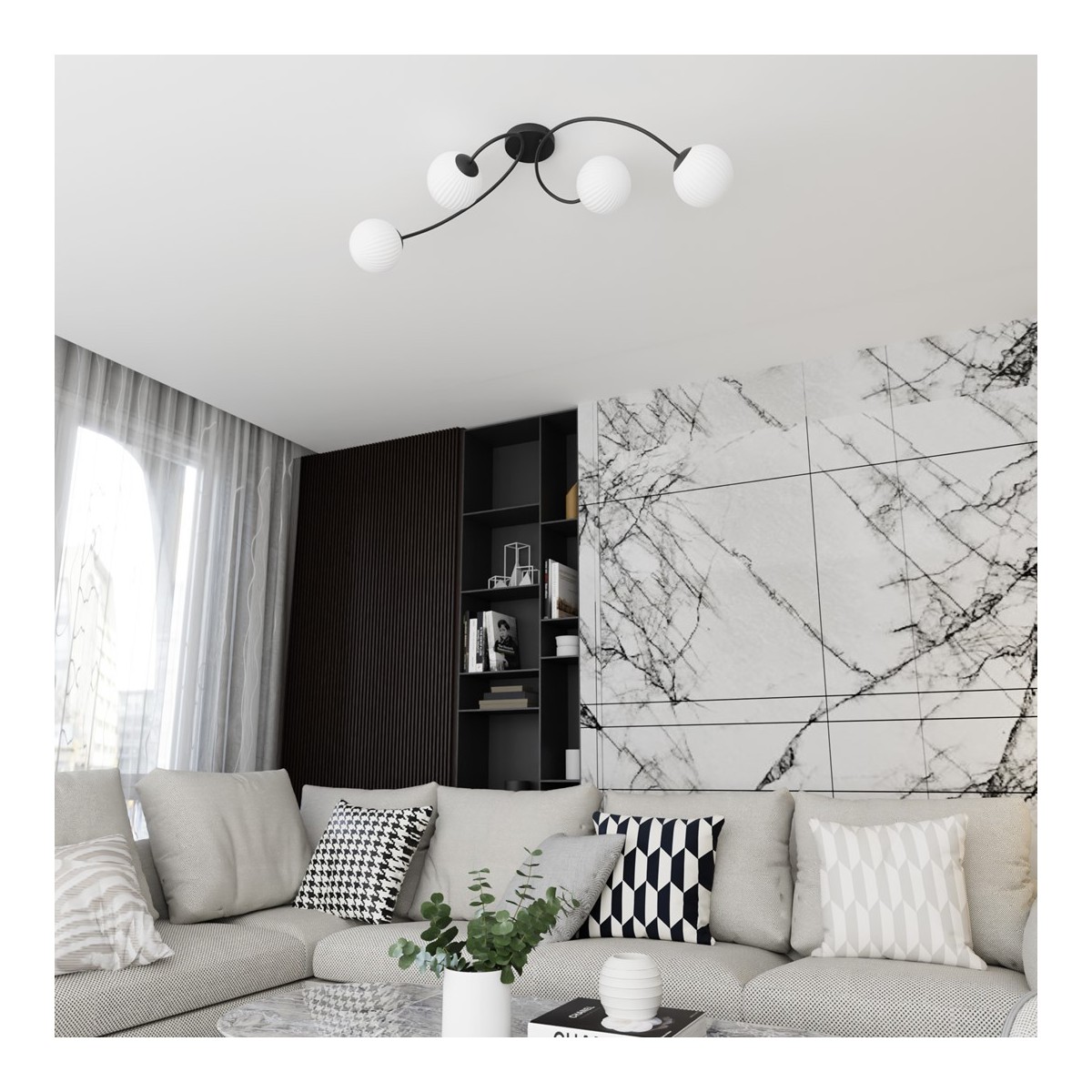 Emibig VIBRA 4 BL OPAL EM1398/4 kolor czarny z kategorii lampy sufitowe