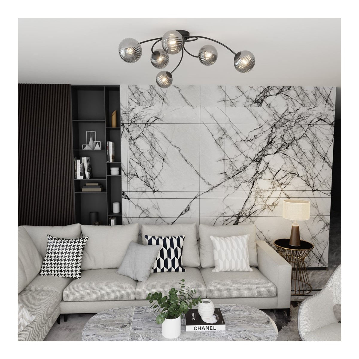 Emibig VIBRA 6 BL GRAFIT EM1399/6 kolor czarny z kategorii lampy sufitowe