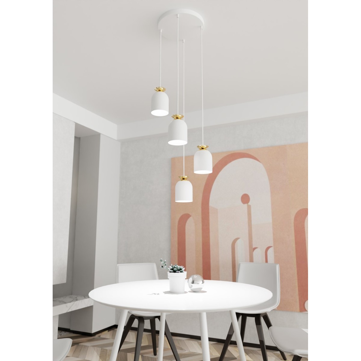 Emibig TARGET 4 PREM WH EM1401/4PREM kolor biały z kategorii lampy wiszące