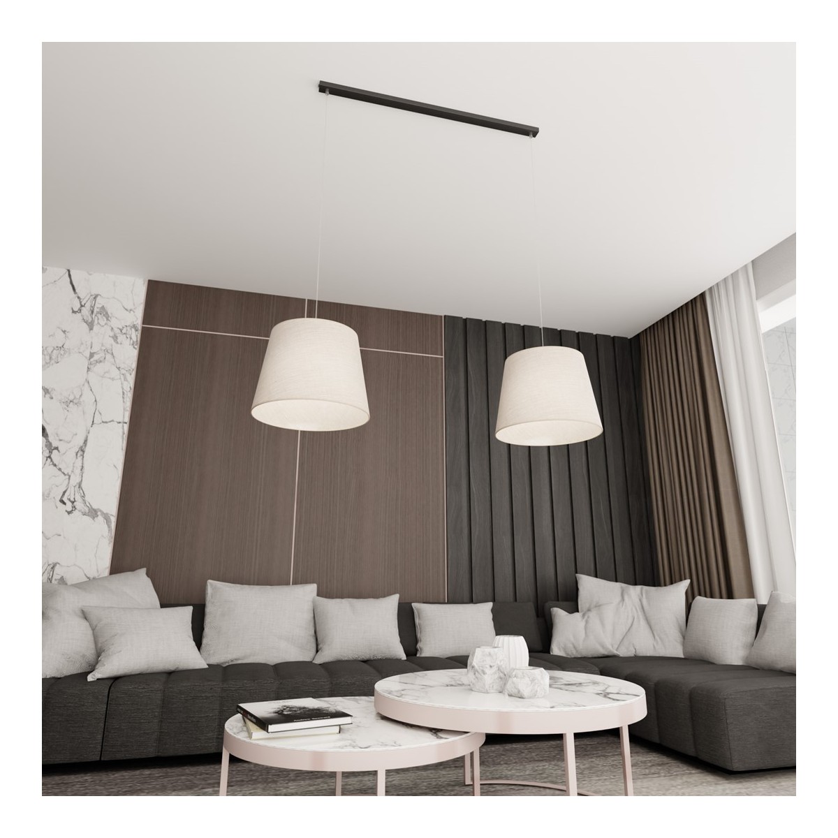 Emibig EPOCA 2 BEIGE EM1404/2 kolor czarny z kategorii lampy wiszące