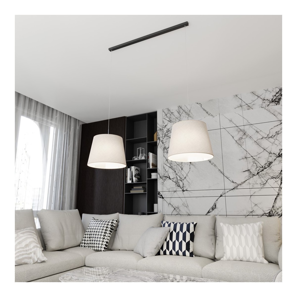 Emibig EPOCA 2 BEIGE EM1404/2 kolor czarny z kategorii lampy wiszące