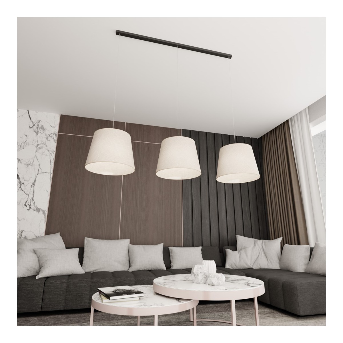 Emibig EPOCA 3 BEIGE EM1404/3 kolor czarny z kategorii lampy wiszące