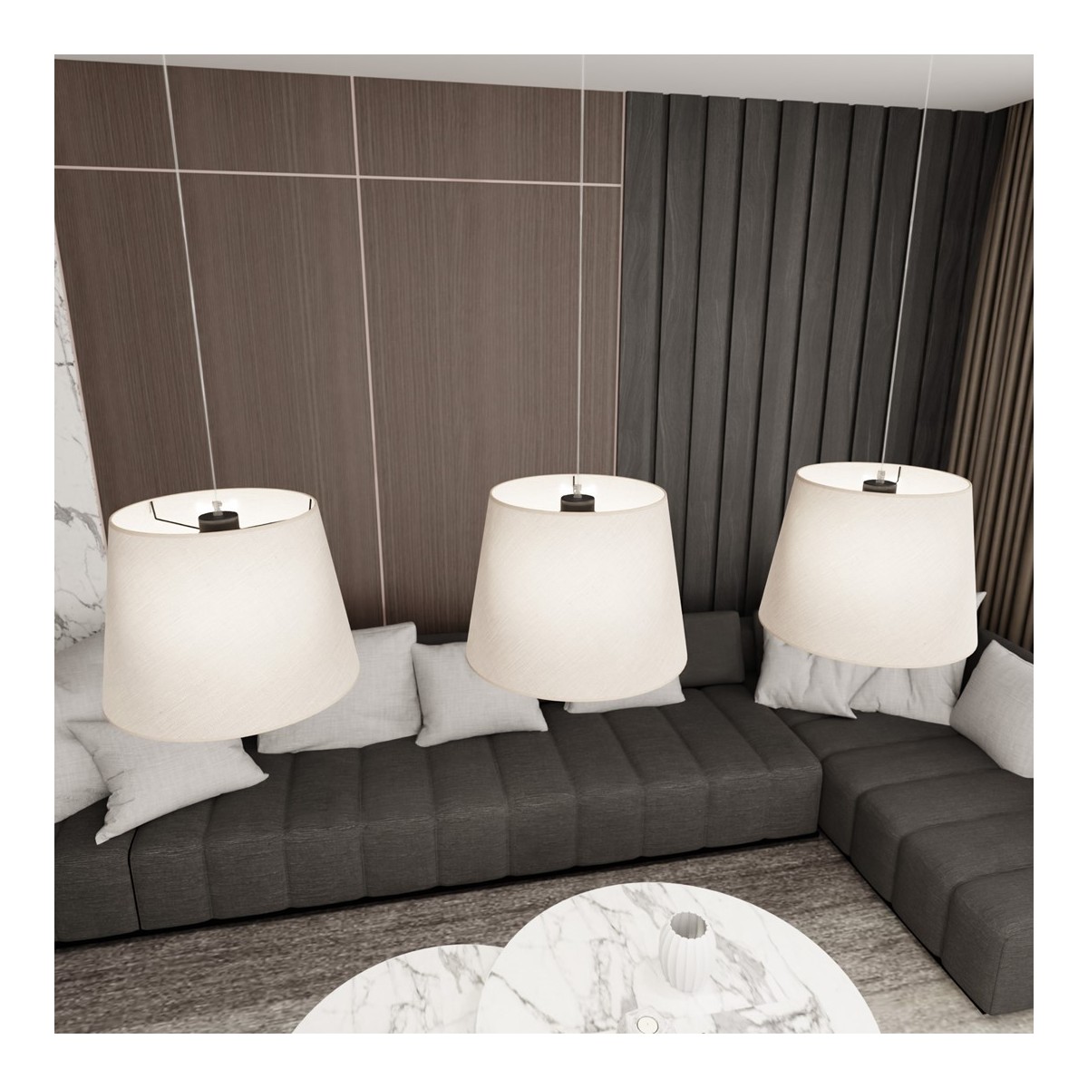 Emibig EPOCA 3 BEIGE EM1404/3 kolor czarny z kategorii lampy wiszące