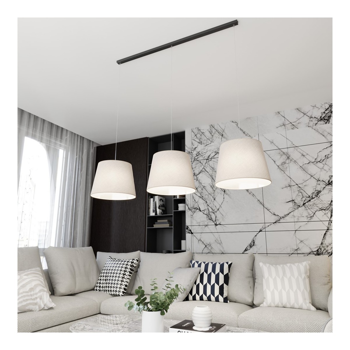 Emibig EPOCA 3 BEIGE EM1404/3 kolor czarny z kategorii lampy wiszące