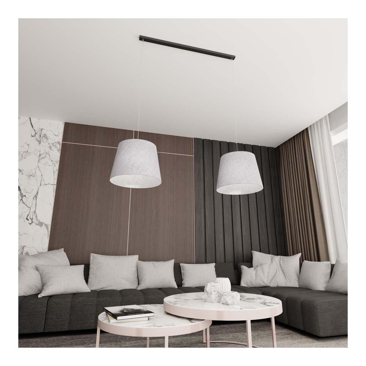 Emibig EPOCA 2 GREY EM1405/2 kolor czarny z kategorii lampy wiszące