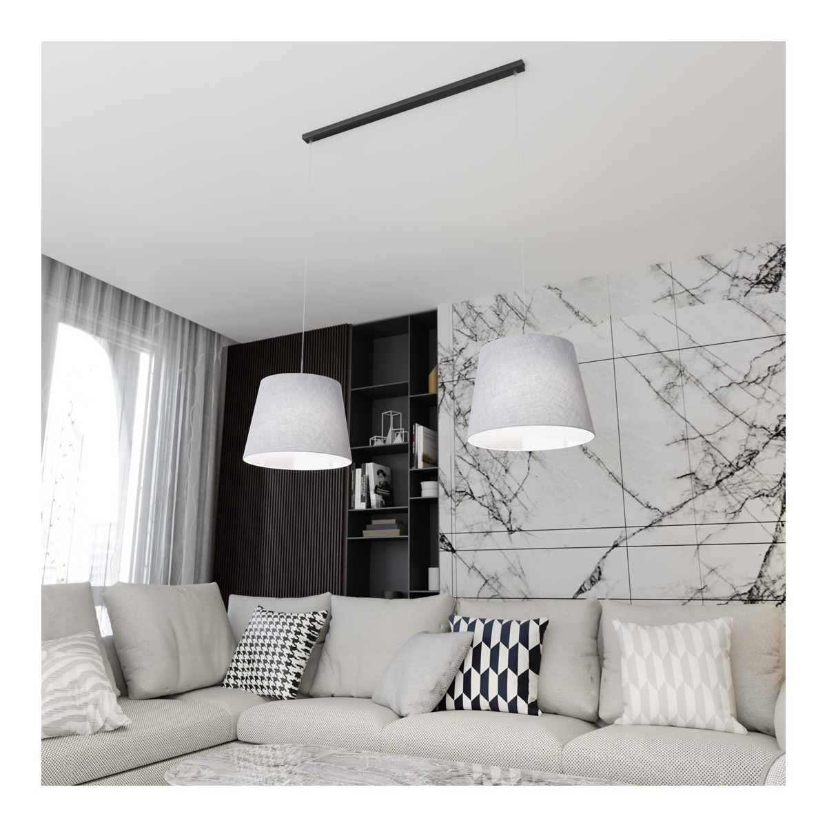 Emibig EPOCA 2 GREY EM1405/2 kolor czarny z kategorii lampy wiszące