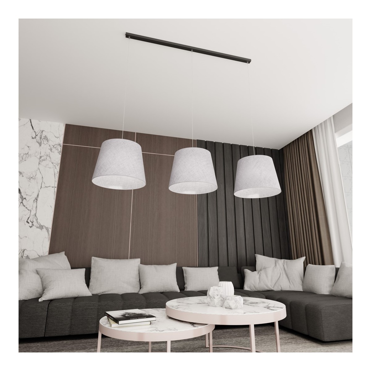 Emibig EPOCA 3 GREY EM1405/3 kolor czarny z kategorii lampy wiszące