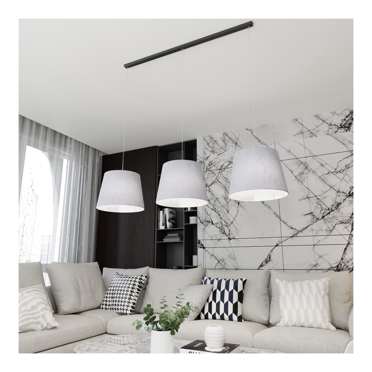 Emibig EPOCA 3 GREY EM1405/3 kolor czarny z kategorii lampy wiszące