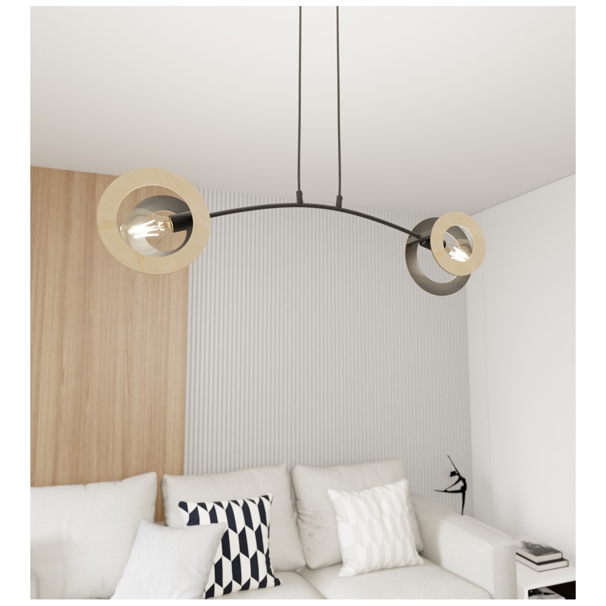 Emibig SKIVA 2 BL EM1409/2 kolor czarny z kategorii lampy wiszące