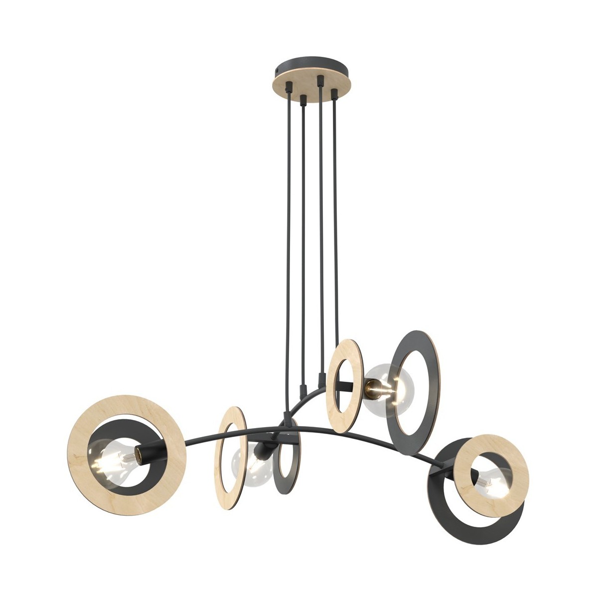 Emibig SKIVA 4 BL EM1409/4 kolor czarny z kategorii lampy wiszące