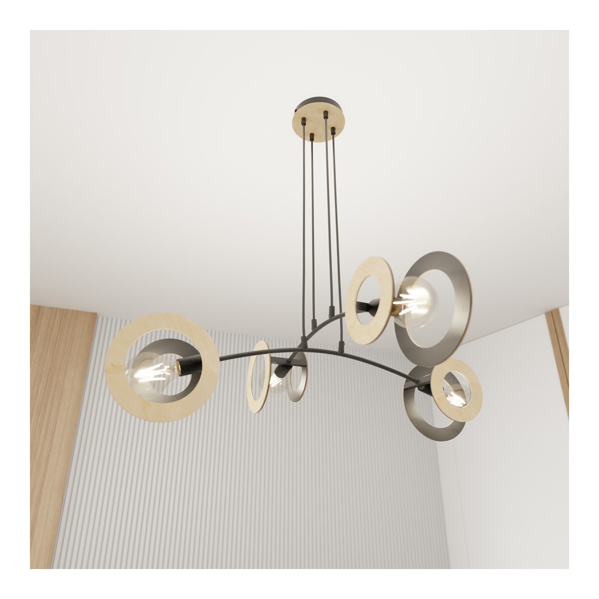 Emibig SKIVA 4 BL EM1409/4 kolor czarny z kategorii lampy wiszące