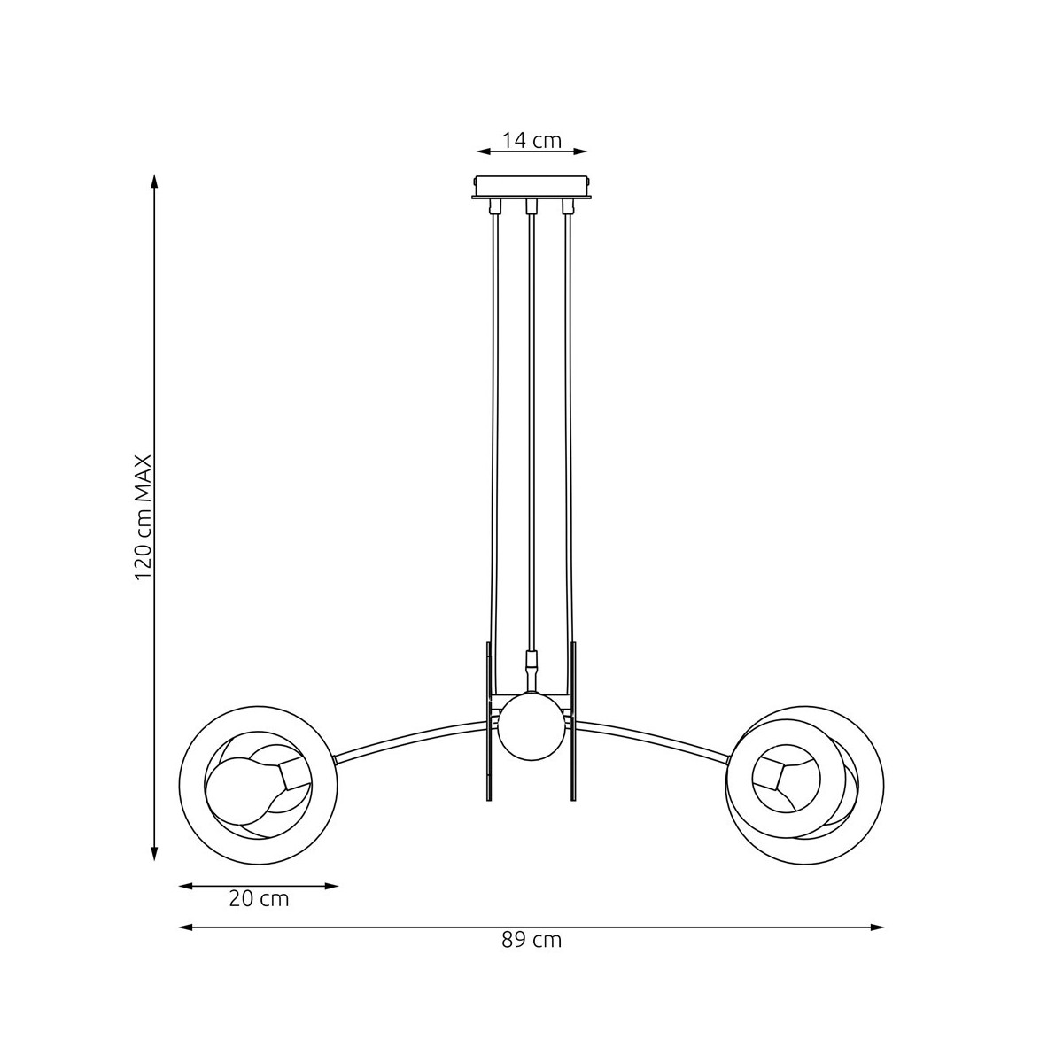 Emibig SKIVA 4 BL EM1409/4 kolor czarny z kategorii lampy wiszące