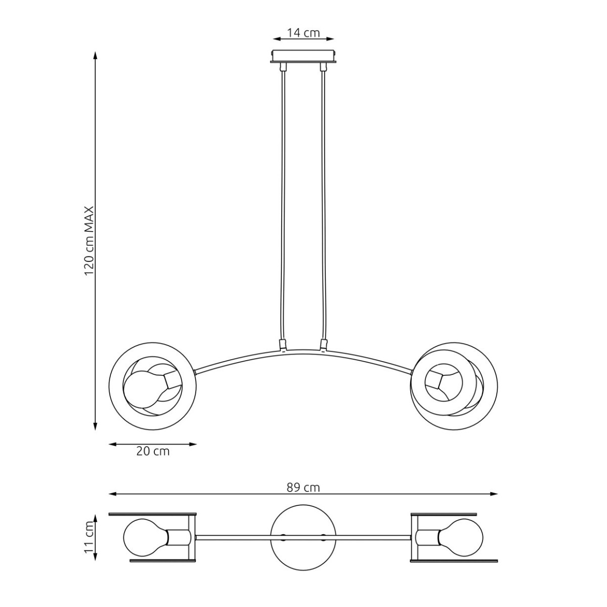 Emibig SKIVA 2 WH EM1410/2 kolor biały z kategorii lampy wiszące
