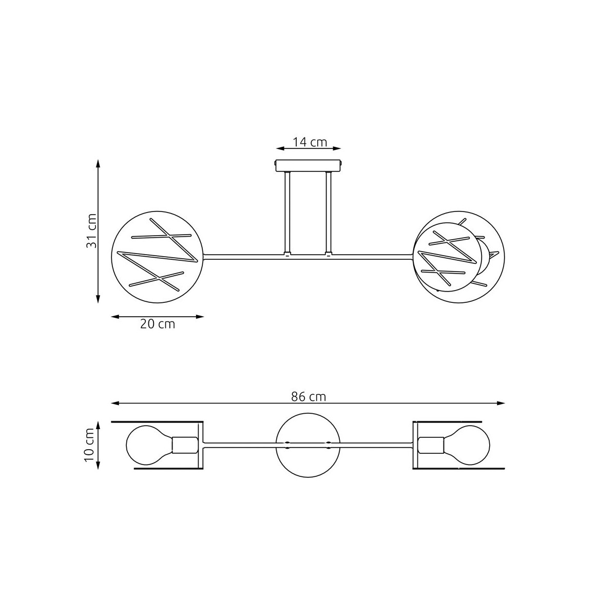 Emibig FRICK 2 BL EM1415/2 kolor czarny z kategorii lampy sufitowe