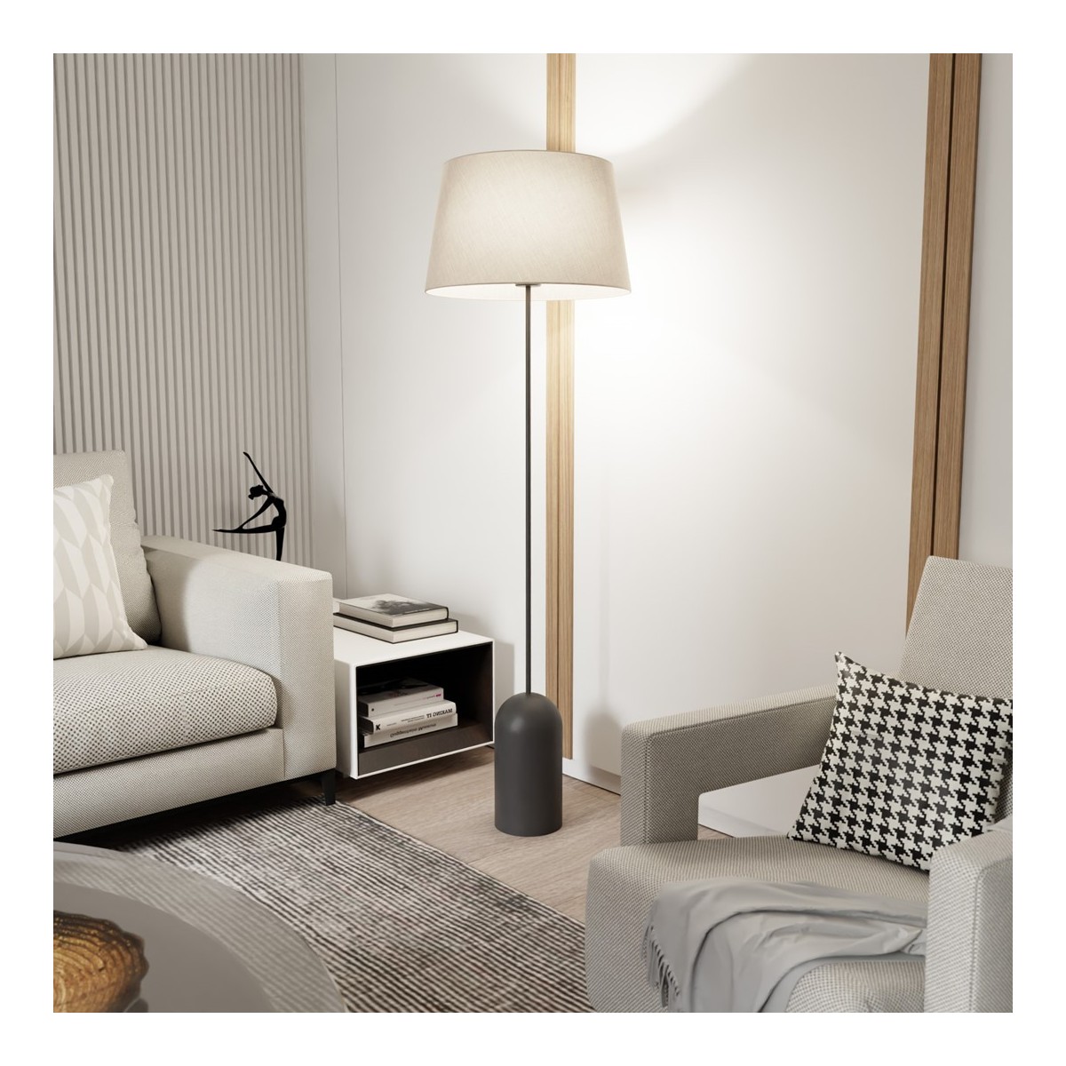 Emibig PEARL LP BEIGE EM1419/LP1 kolor czarny z kategorii lampy podłogowe