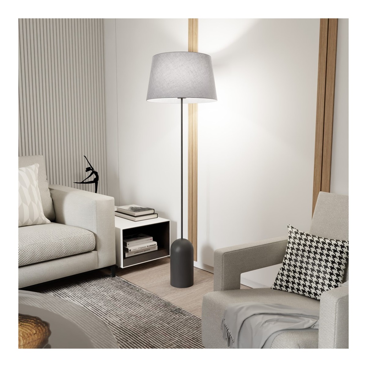 Emibig PEARL LP GRAY EM1420/LP1 kolor czarny z kategorii lampy podłogowe