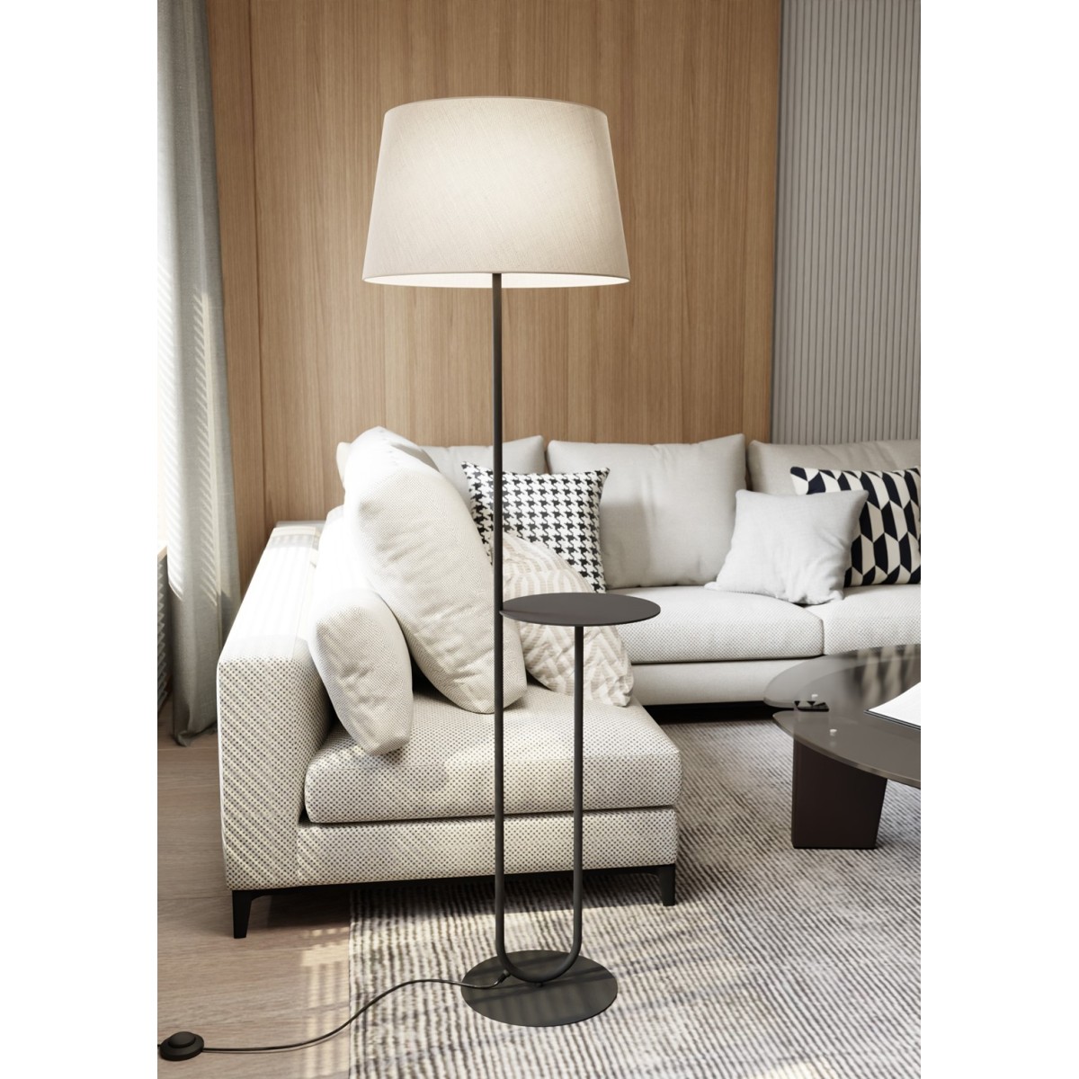 Emibig HOTEL LP BEIGE EM1421/LP1 kolor czarny z kategorii lampy podłogowe