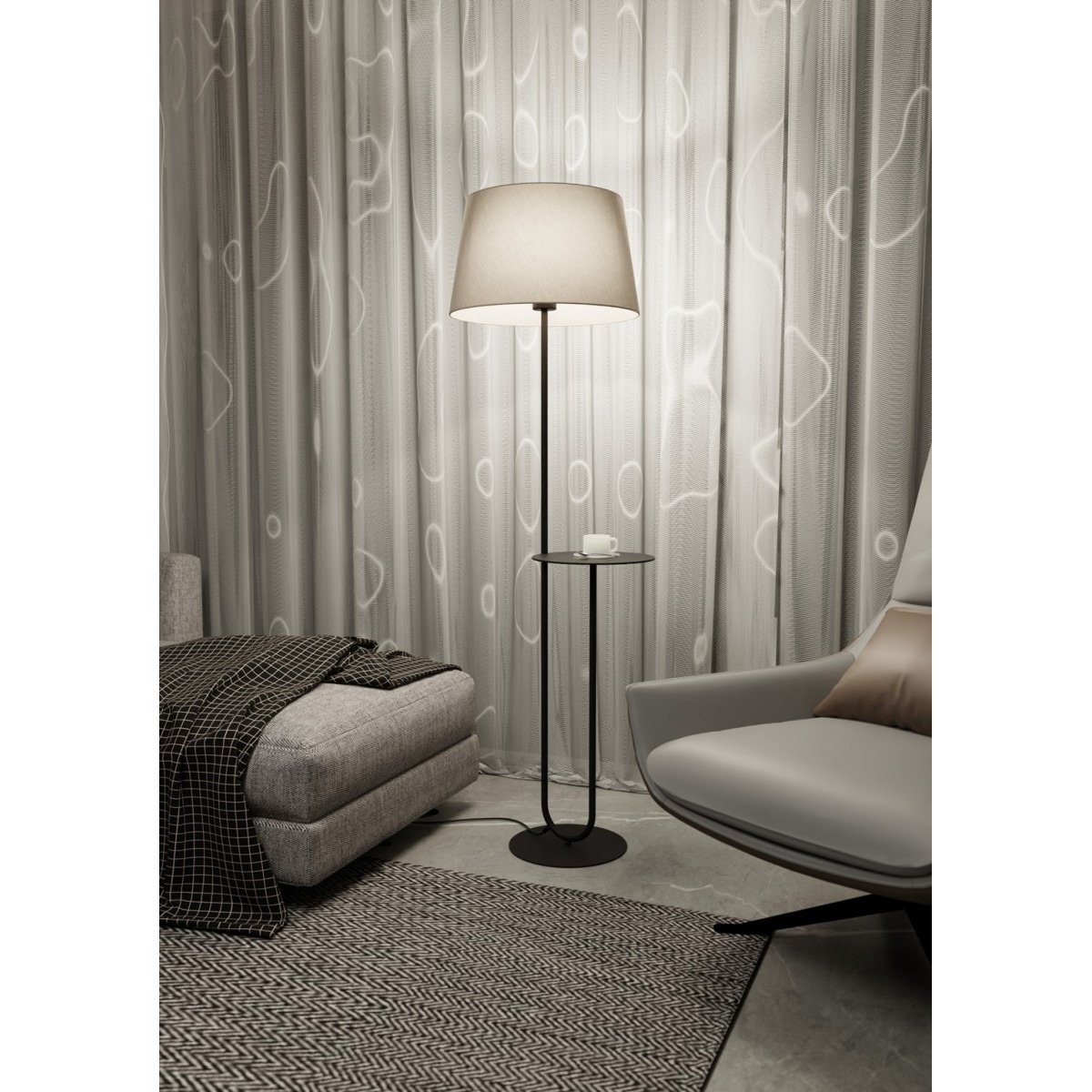 Emibig HOTEL LP BEIGE EM1421/LP1 kolor czarny z kategorii lampy podłogowe