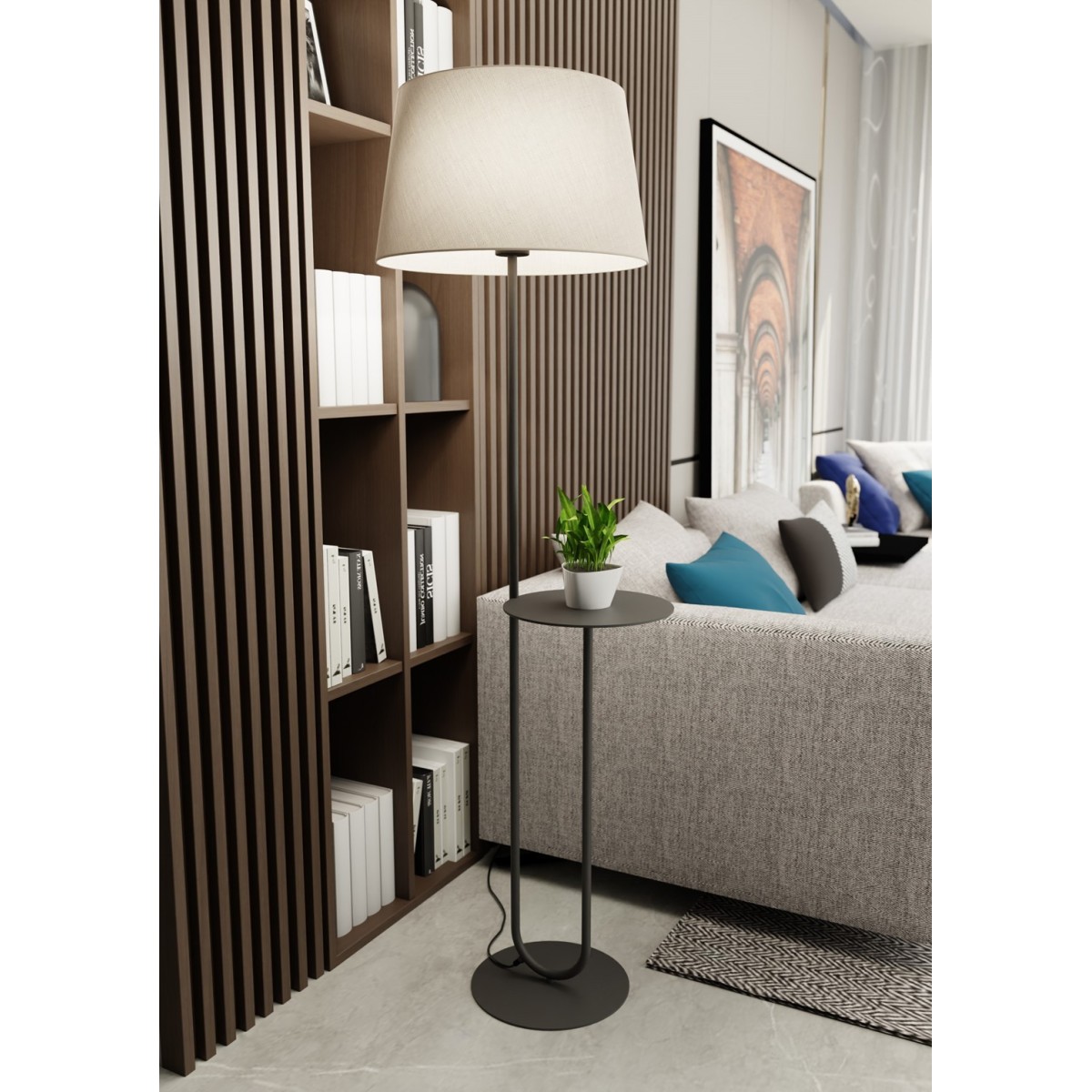 Emibig HOTEL LP BEIGE EM1421/LP1 kolor czarny z kategorii lampy podłogowe