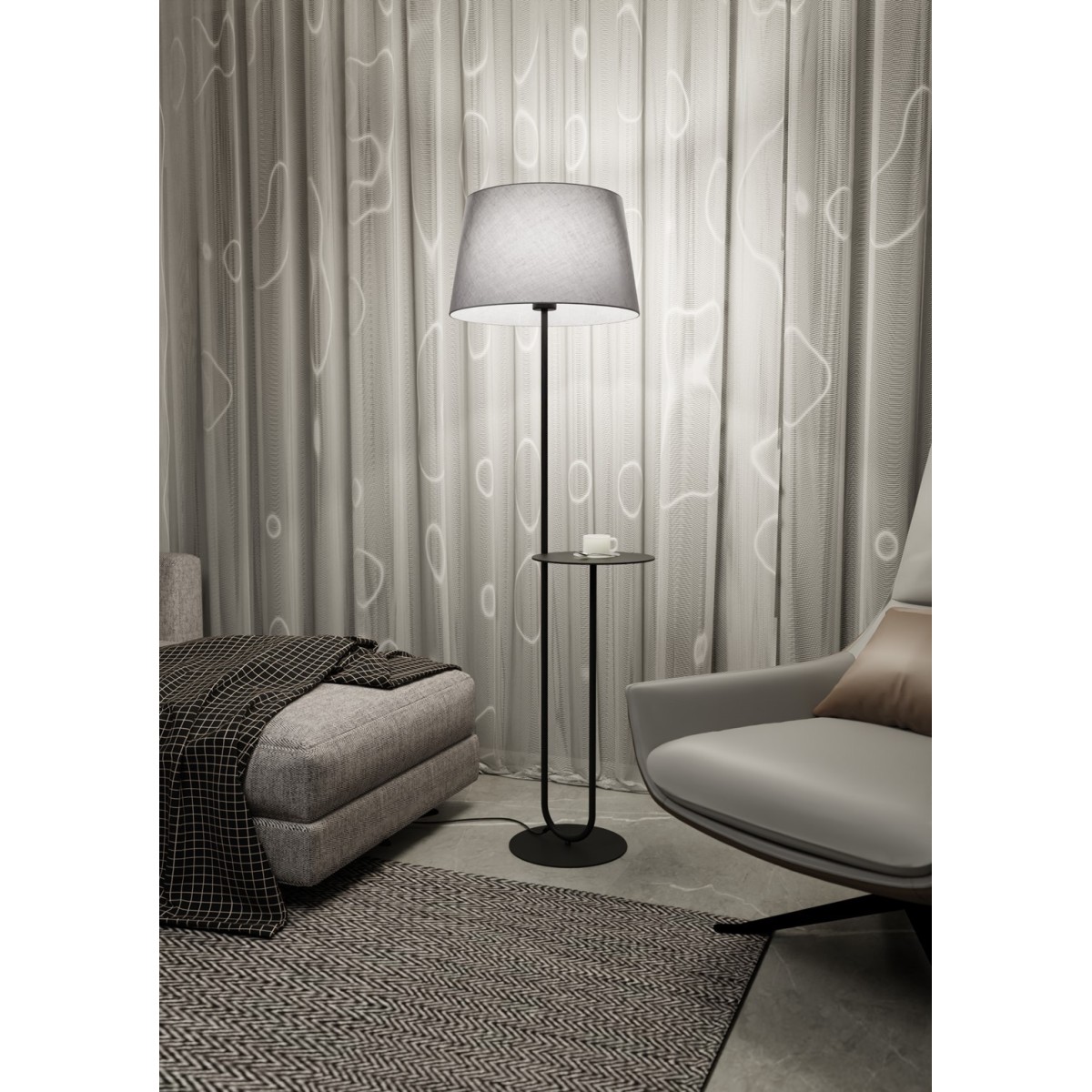 Emibig HOTEL LP GRAY EM1422/LP1 kolor czarny z kategorii lampy podłogowe