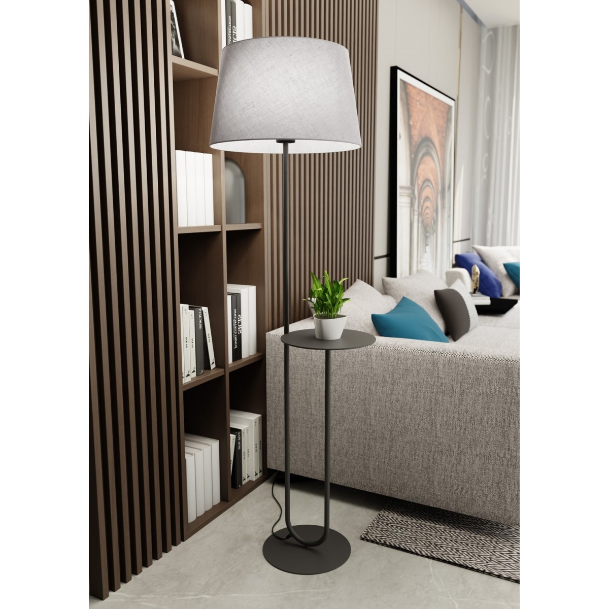 Emibig HOTEL LP GRAY EM1422/LP1 kolor czarny z kategorii lampy podłogowe