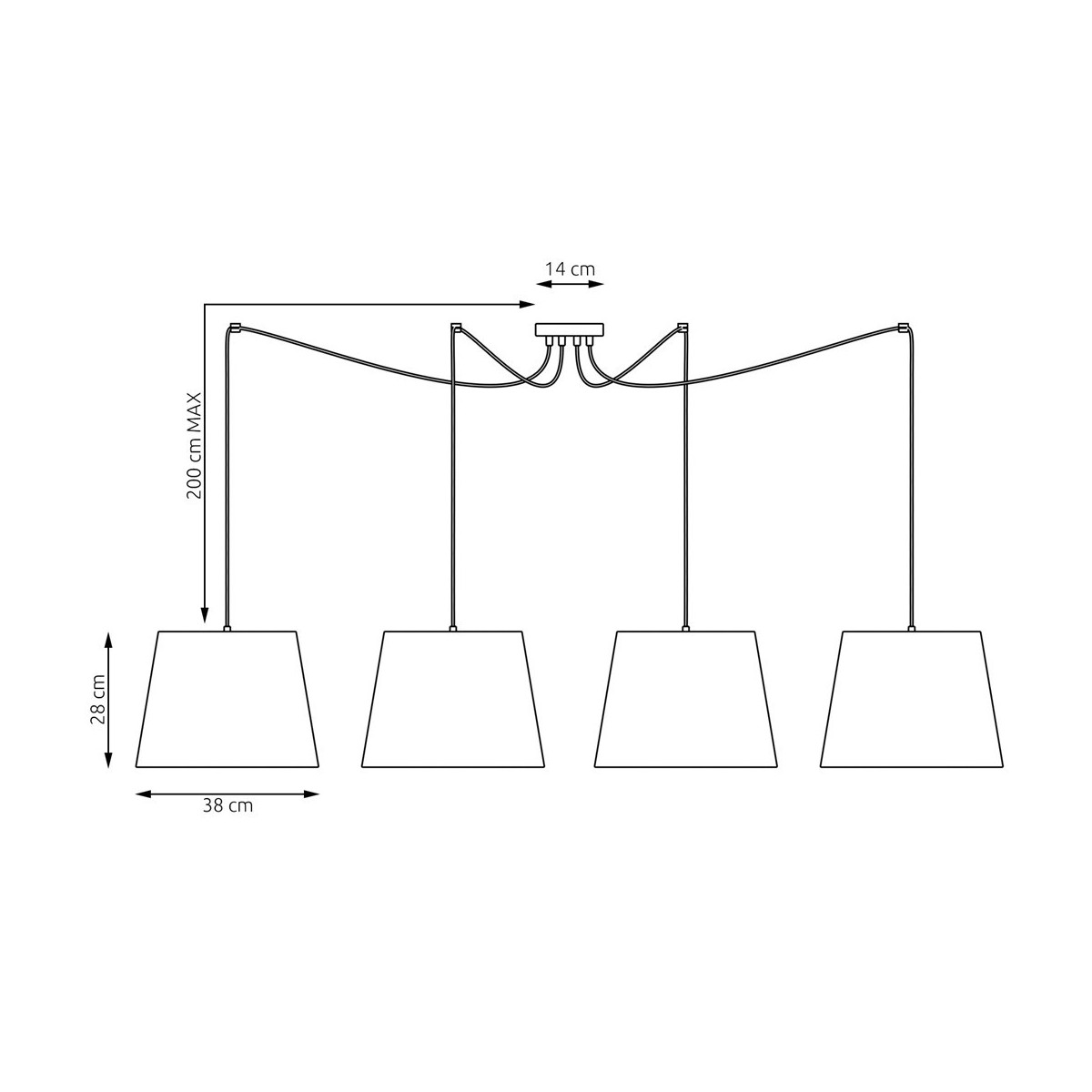 Emibig ASCOT 4 BEIGE EM1423/4 kolor czarny z kategorii lampy wiszące