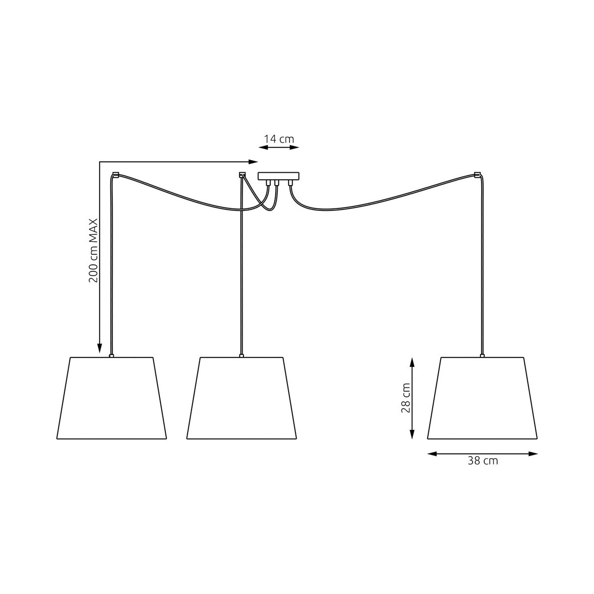 Emibig ASCOT 3 GRAY EM1424/3 kolor czarny z kategorii lampy wiszące