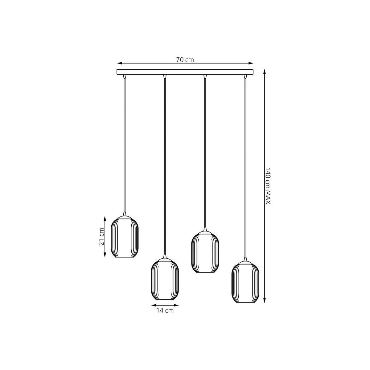 Emibig VERDI 4 BL OPAL EM1435/4 kolor czarny z kategorii lampy wiszące