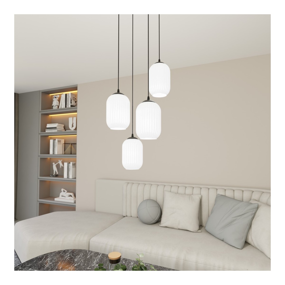 Emibig VERDI 4PREM BL OPAL EM1435/4PREM kolor czarny z kategorii lampy wiszące