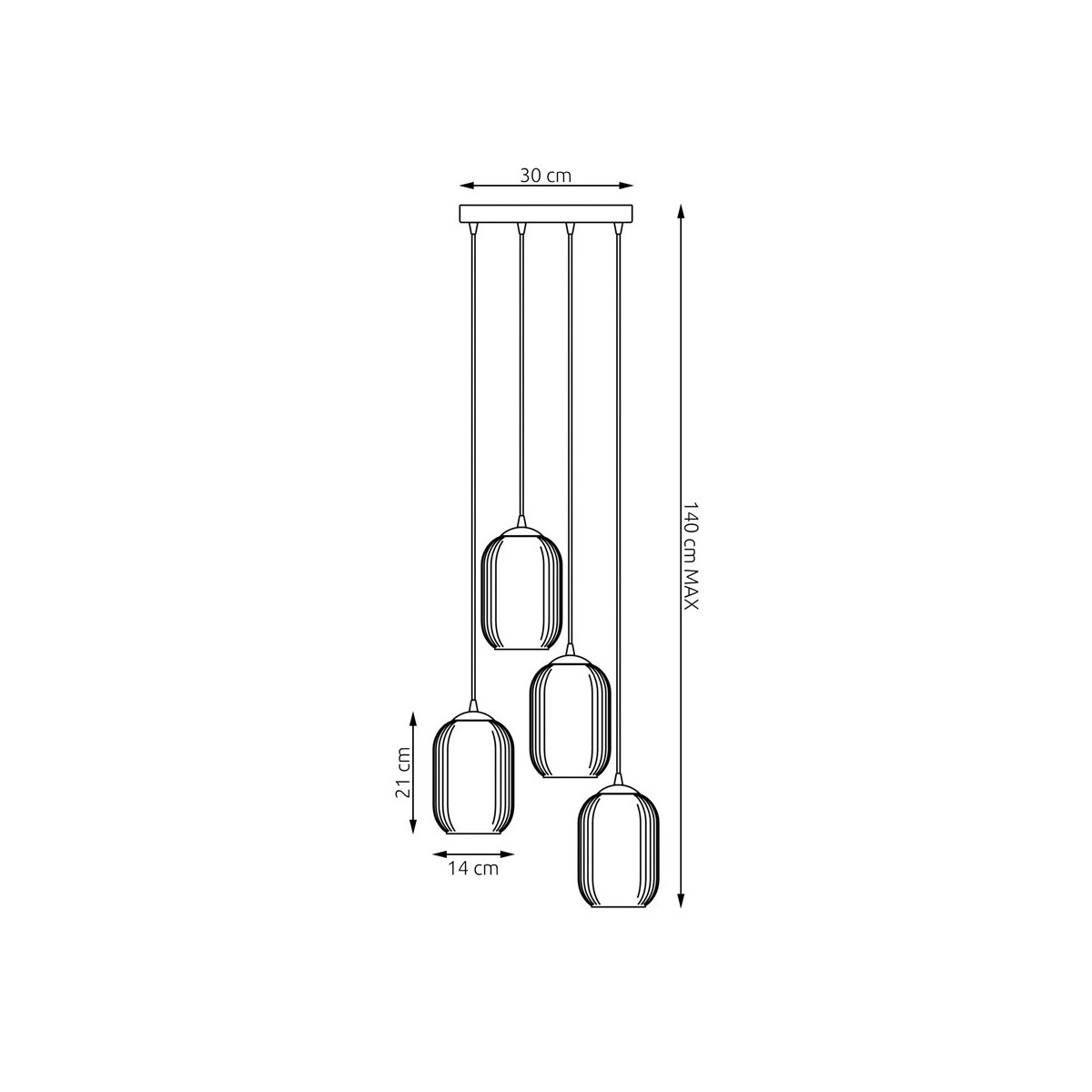 Emibig VERDI 4PREM BL OPAL EM1435/4PREM kolor czarny z kategorii lampy wiszące