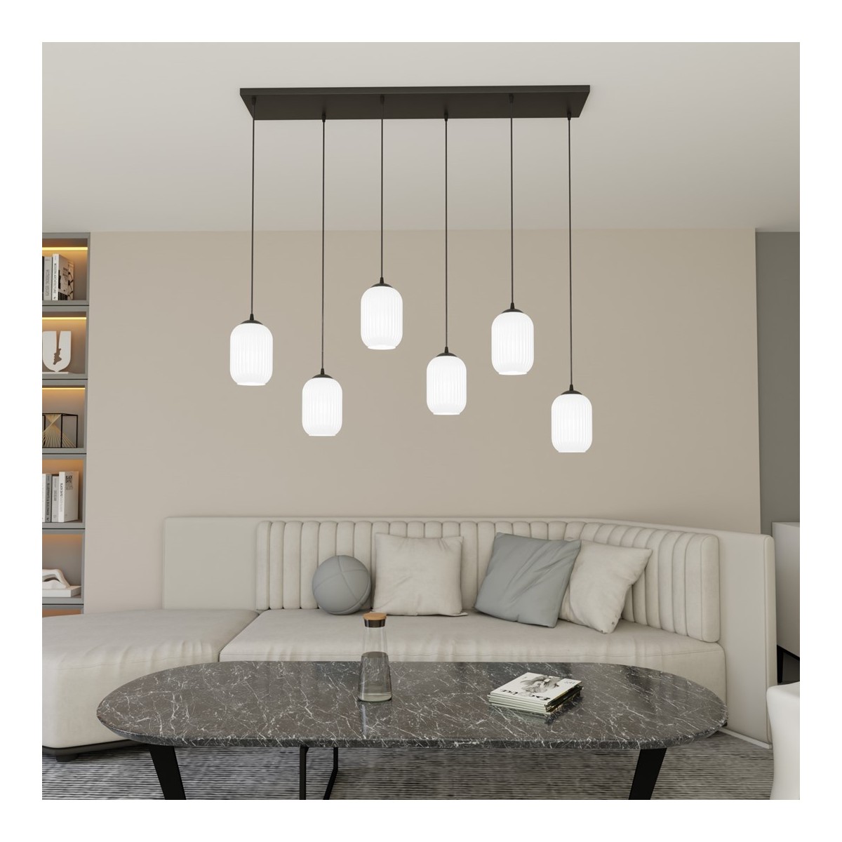 Emibig VERDI 6 BL OPAL EM1435/6 kolor czarny z kategorii lampy wiszące