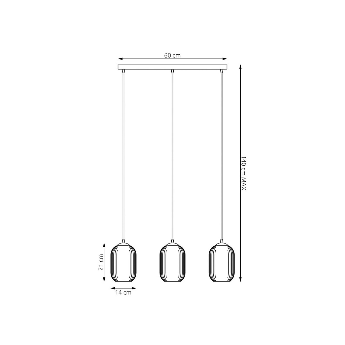 Emibig VERDI 3 BL MIX EM1436/3 kolor czarny z kategorii lampy wiszące