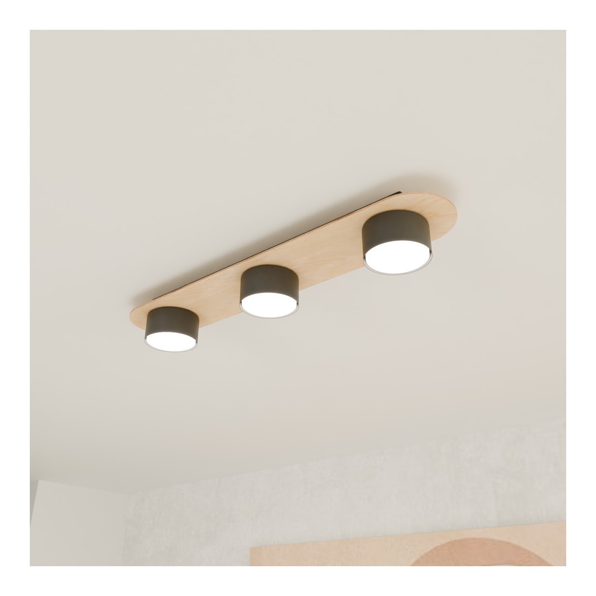 Emibig DIAZ 3 BL WOOD EM1438/3 kolor czarny z kategorii lampy sufitowe