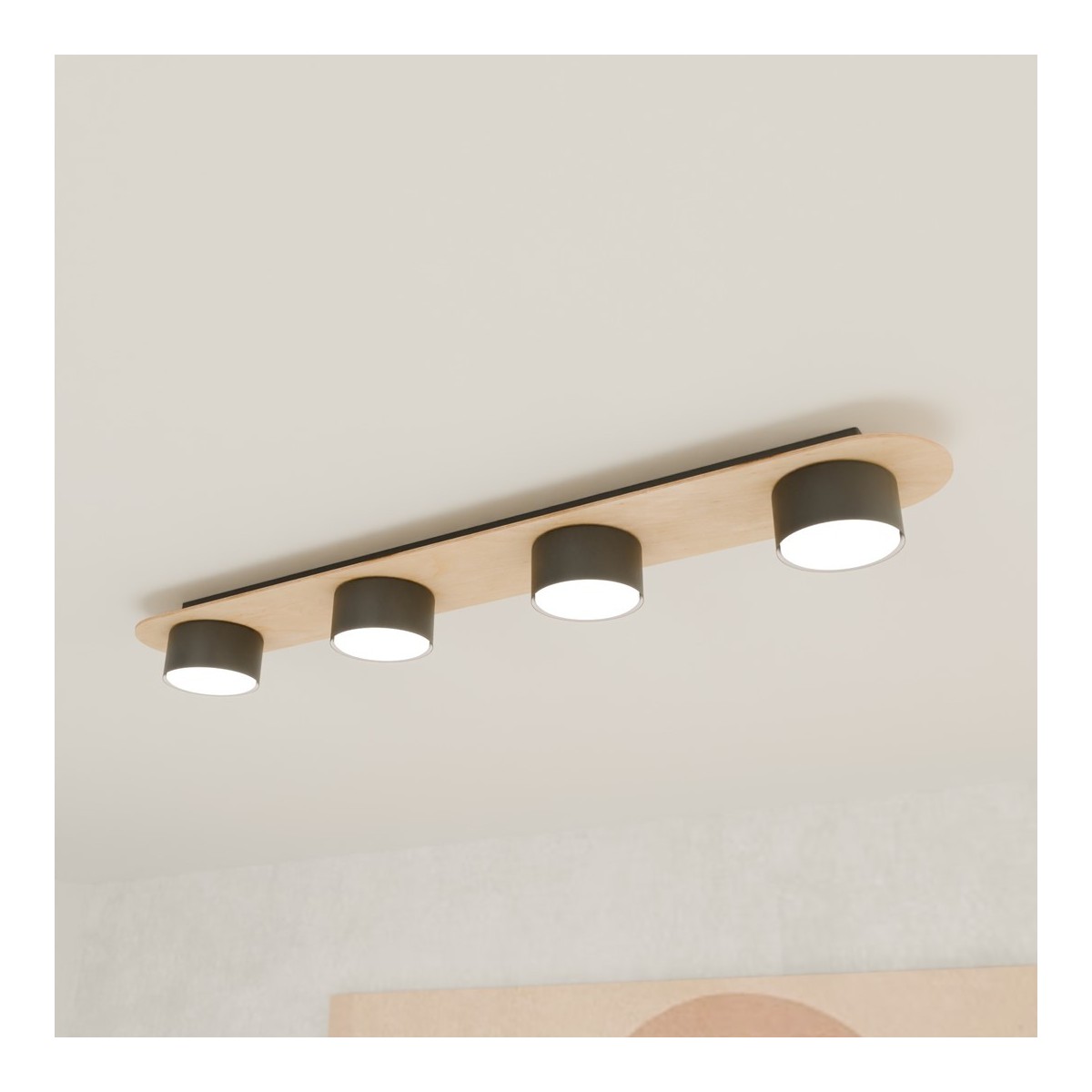 Emibig DIAZ 4 BL WOOD EM1438/4 kolor czarny z kategorii lampy sufitowe