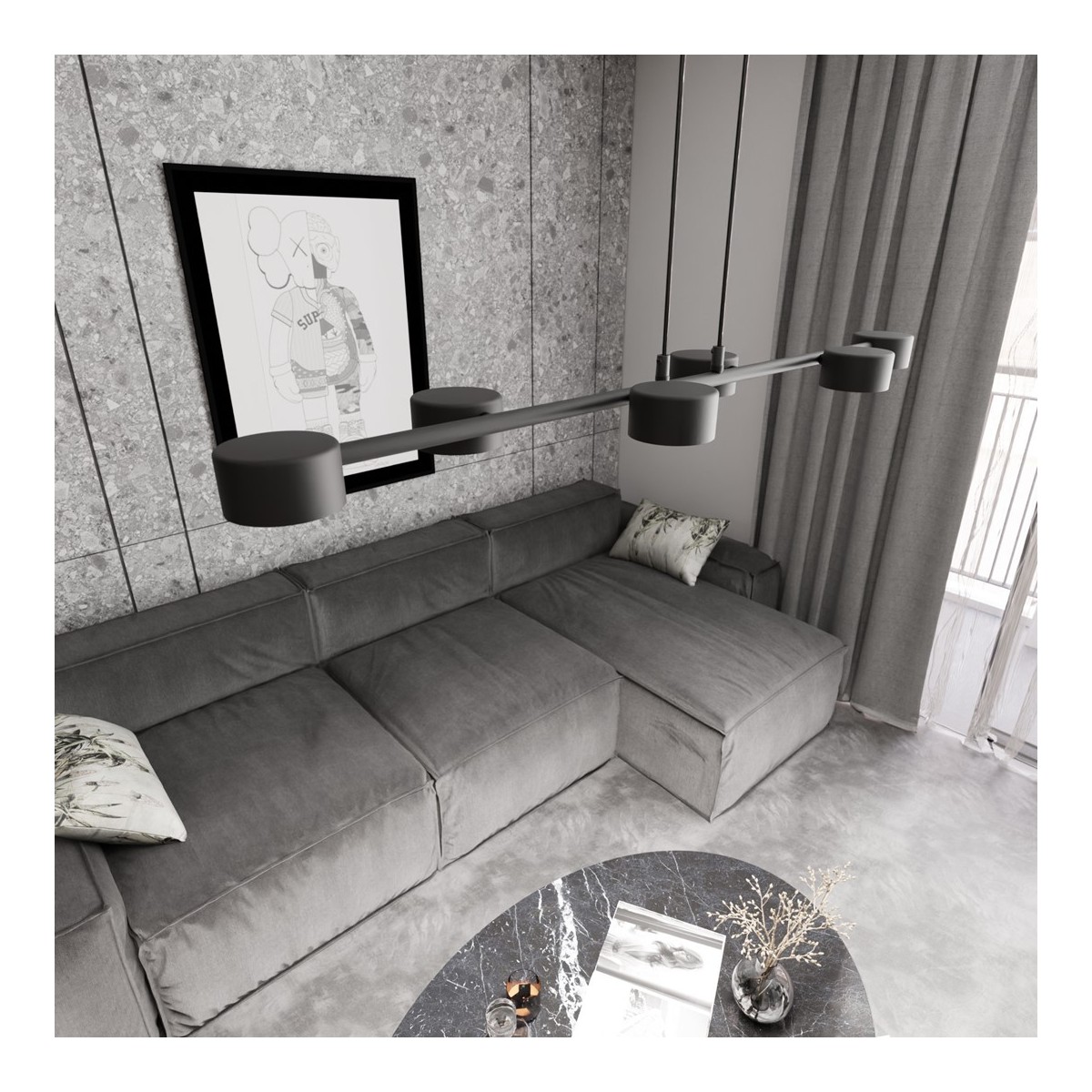 Emibig MEGARA 6 BL EM1439/6 kolor czarny z kategorii lampy wiszące