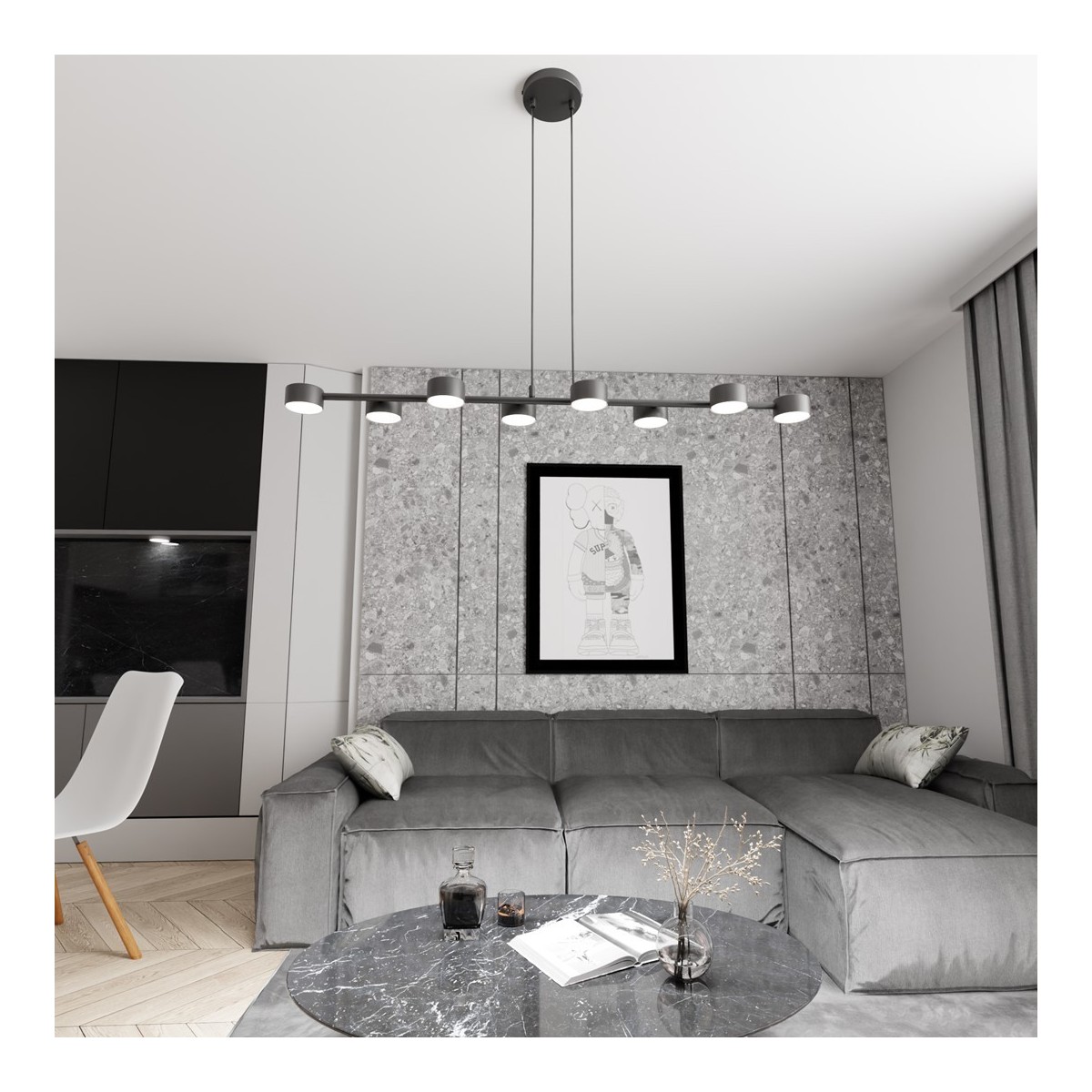 Emibig MEGARA 8 BL EM1439/8 kolor czarny z kategorii lampy wiszące