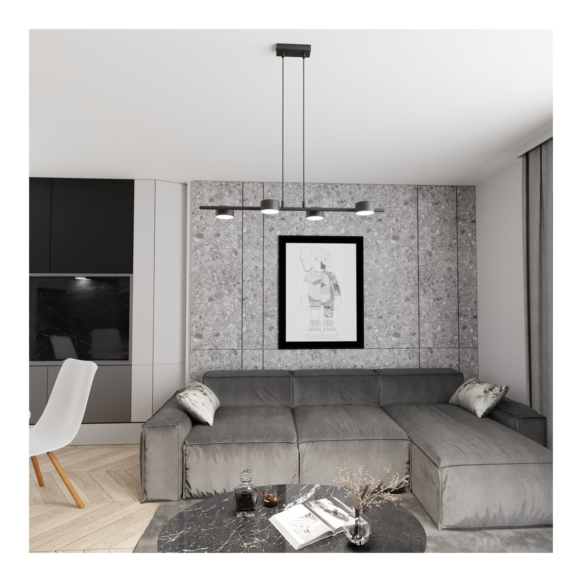 Emibig SORA 4 BL EM1440/4 kolor czarny z kategorii lampy wiszące