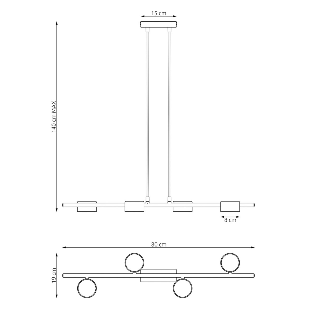 Emibig SORA 4 BL EM1440/4 kolor czarny z kategorii lampy wiszące