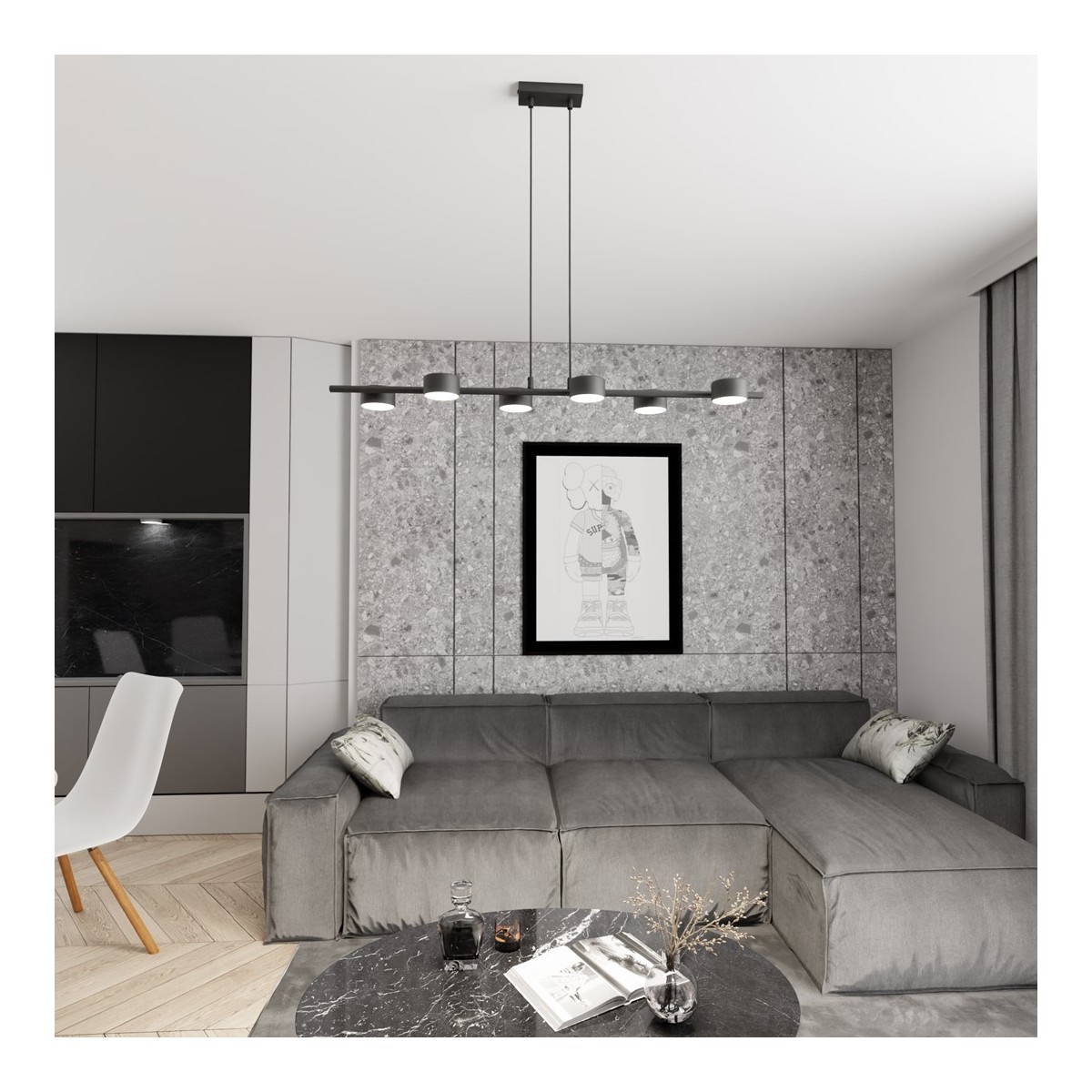 Emibig SORA 6 BL EM1440/6 kolor czarny z kategorii lampy wiszące