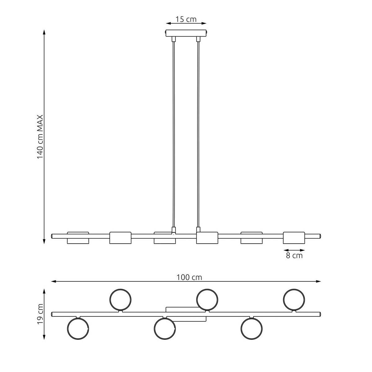 Emibig SORA 6 BL EM1440/6 kolor czarny z kategorii lampy wiszące