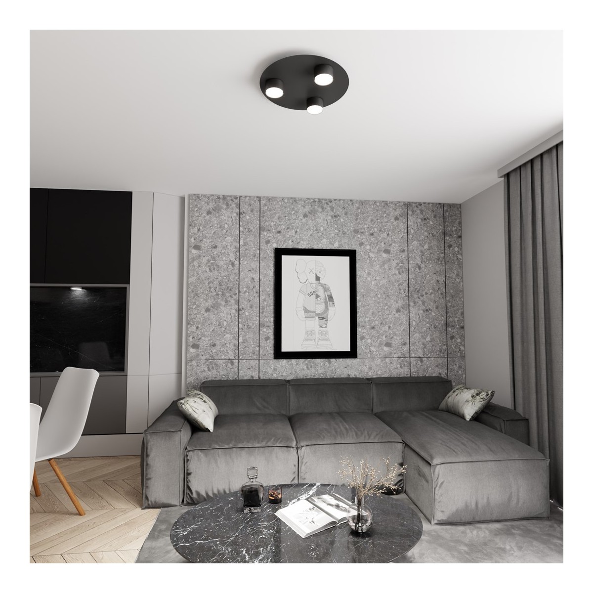 Emibig BOLX 3 BL EM1441/3 kolor czarny z kategorii lampy wiszące