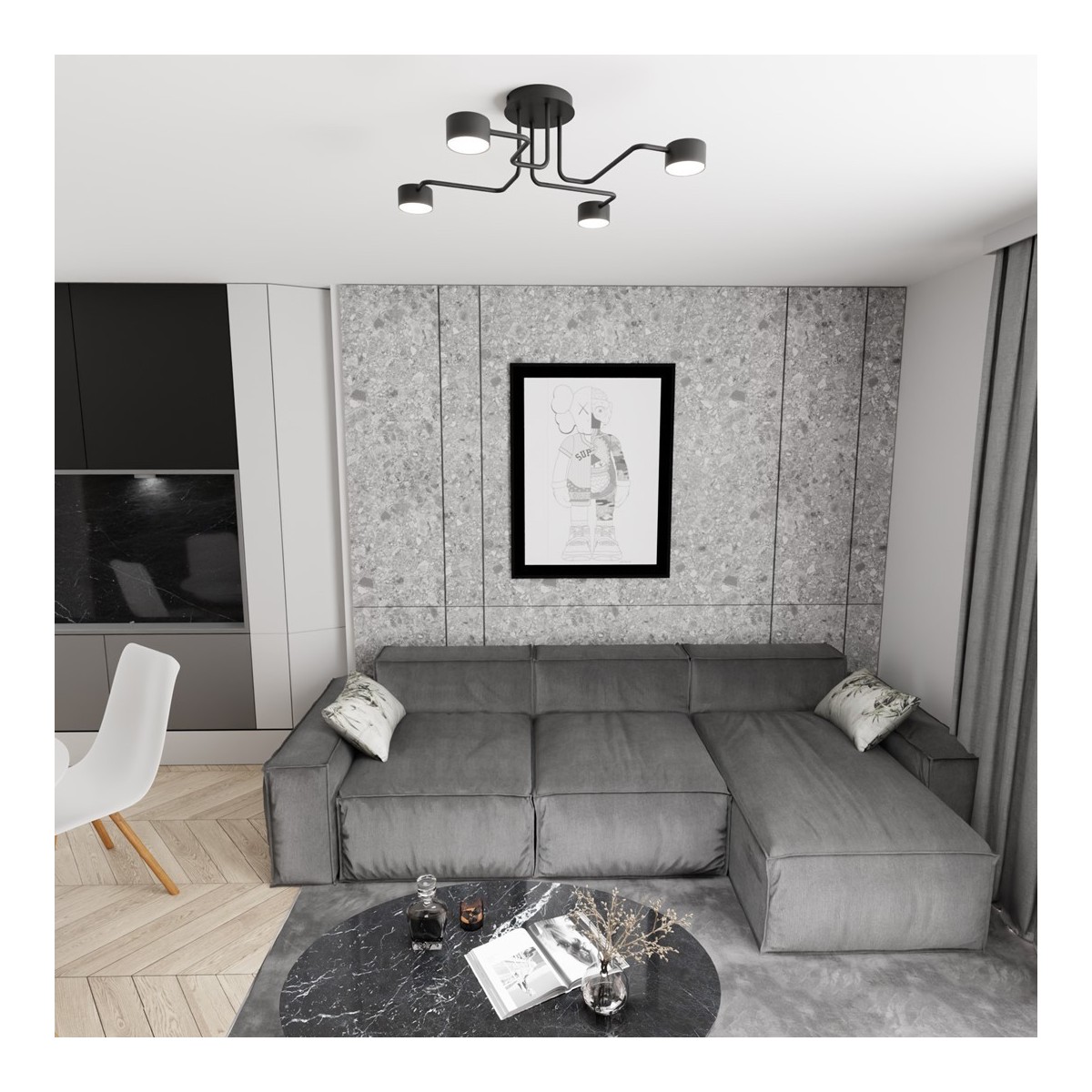 Emibig KURAGE 4 BL EM1442/4 kolor czarny z kategorii lampy wiszące