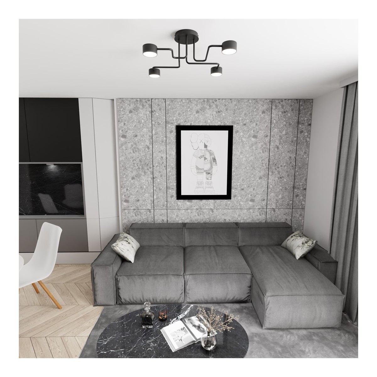 Emibig KURAGE 4 BL EM1442/4 kolor czarny z kategorii lampy wiszące