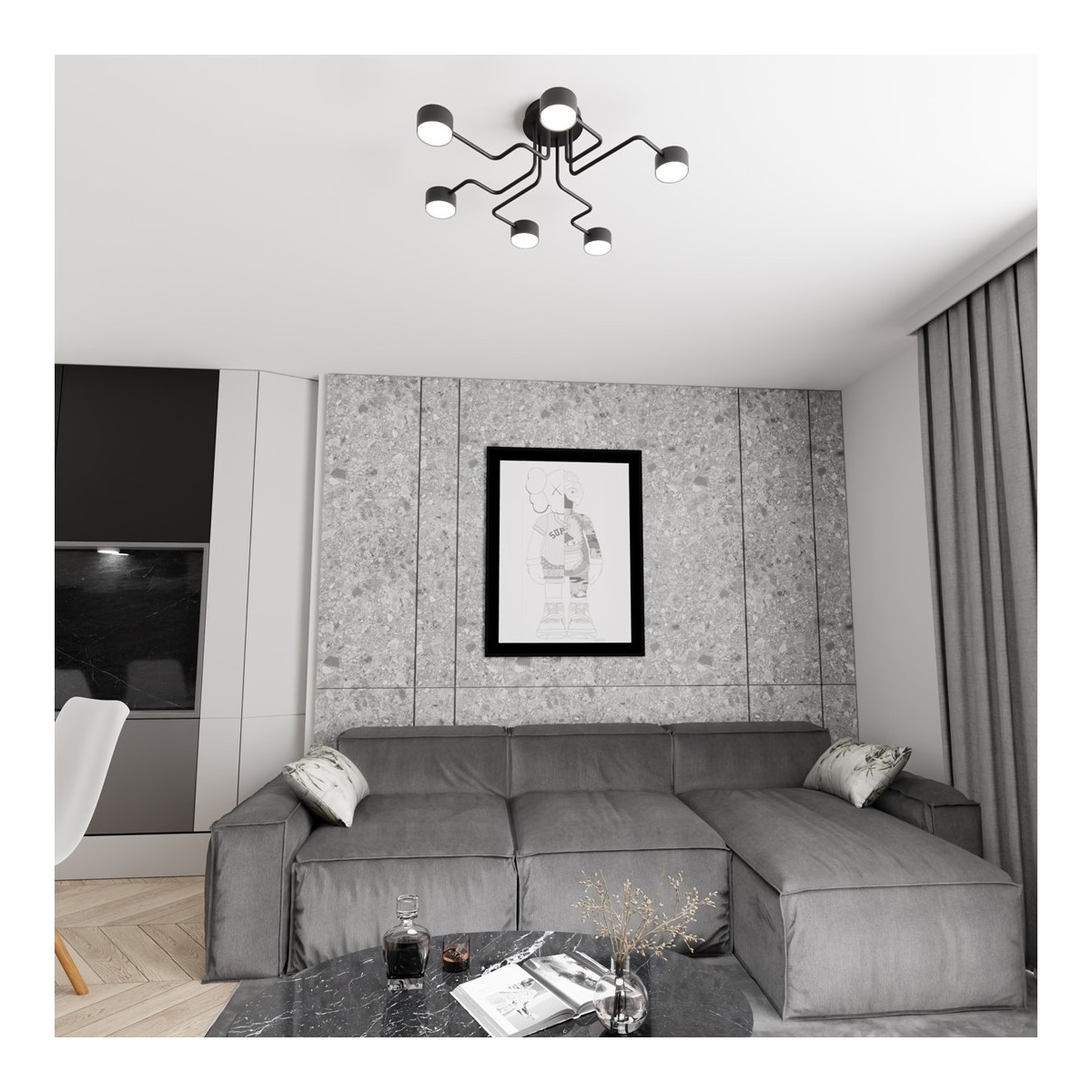 Emibig KURAGE 6 BL EM1442/6 kolor czarny z kategorii lampy wiszące