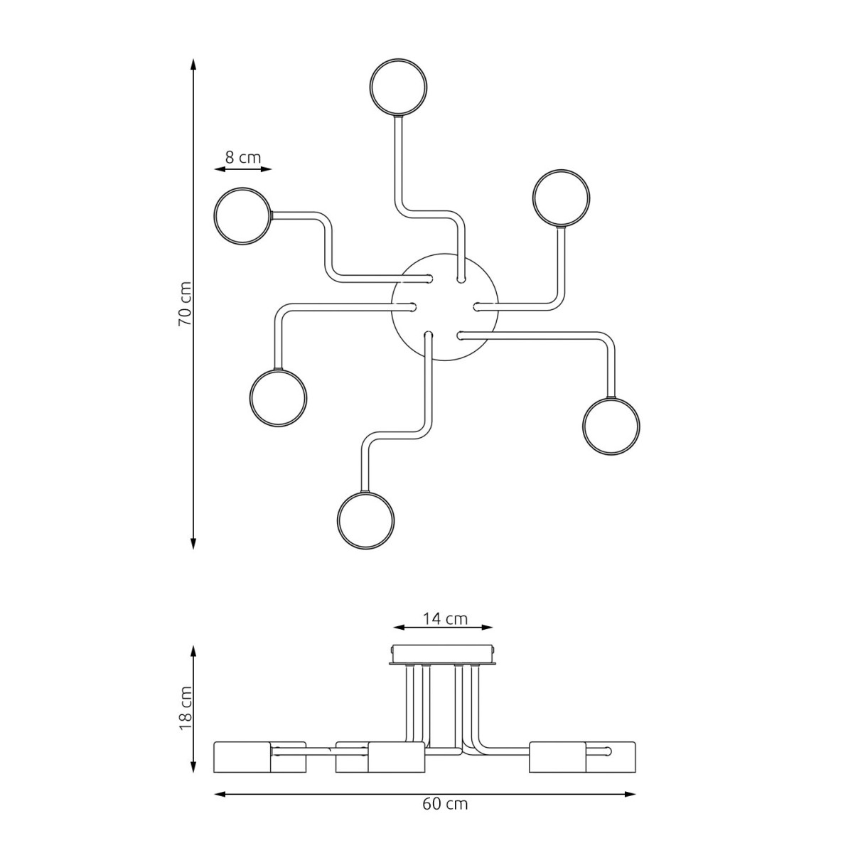 Emibig KURAGE 6 BL EM1442/6 kolor czarny z kategorii lampy wiszące