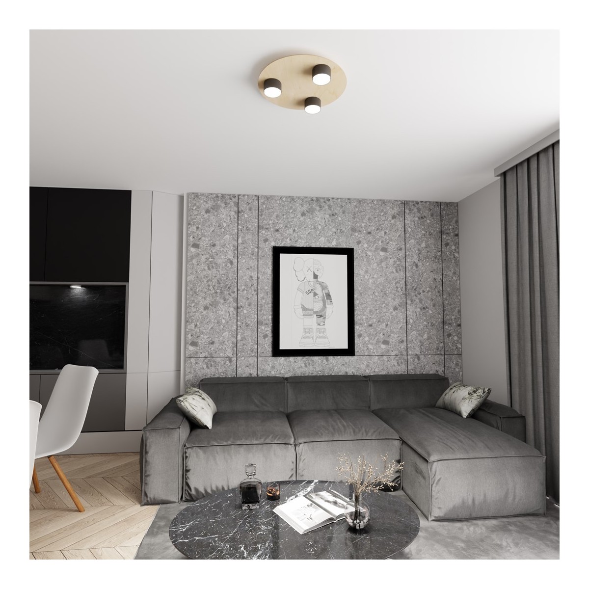 Emibig PIXO 3 BL EM1443/3 kolor czarny z kategorii lampy wiszące