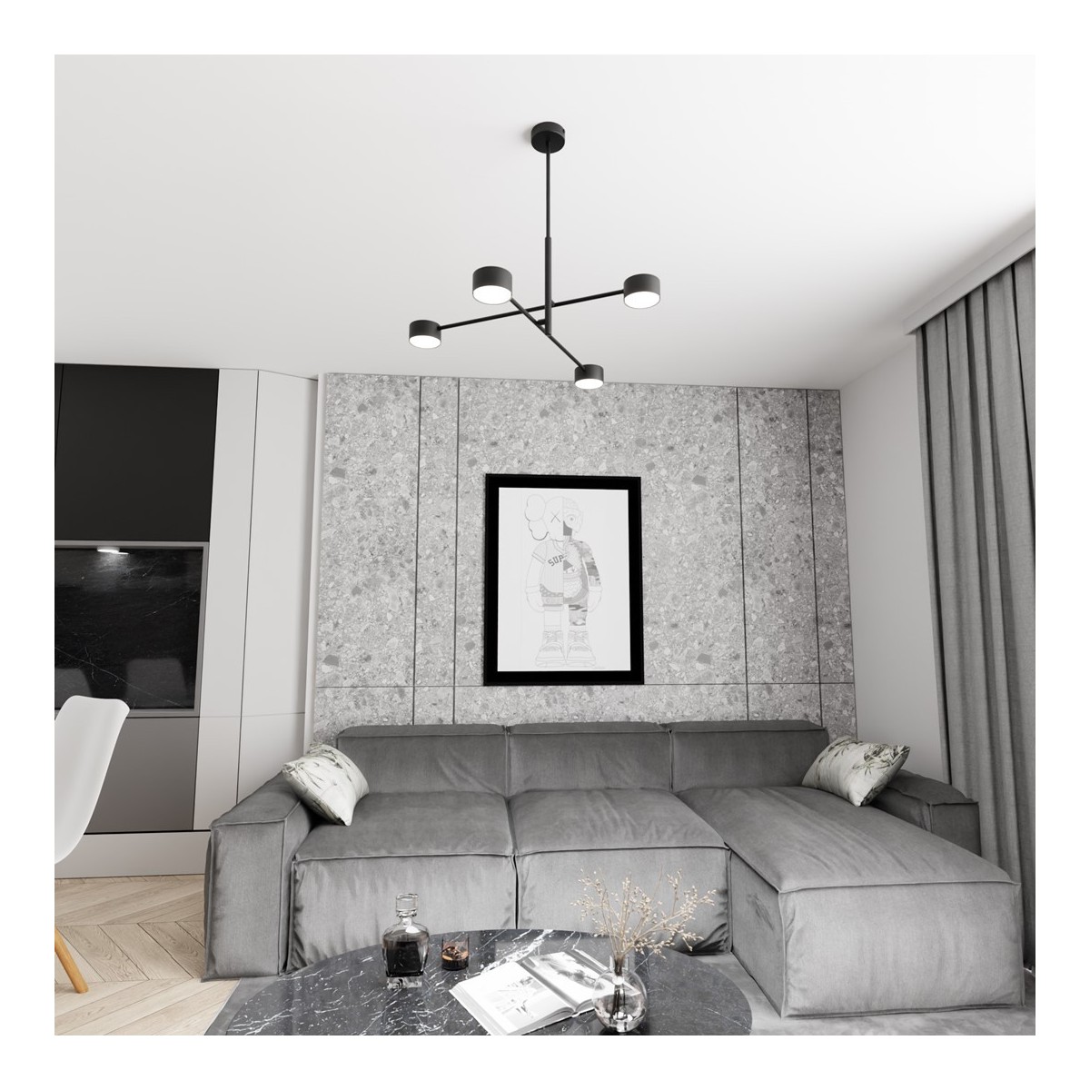 Emibig NATSU 4 BL EM1444/4 kolor czarny z kategorii lampy wiszące