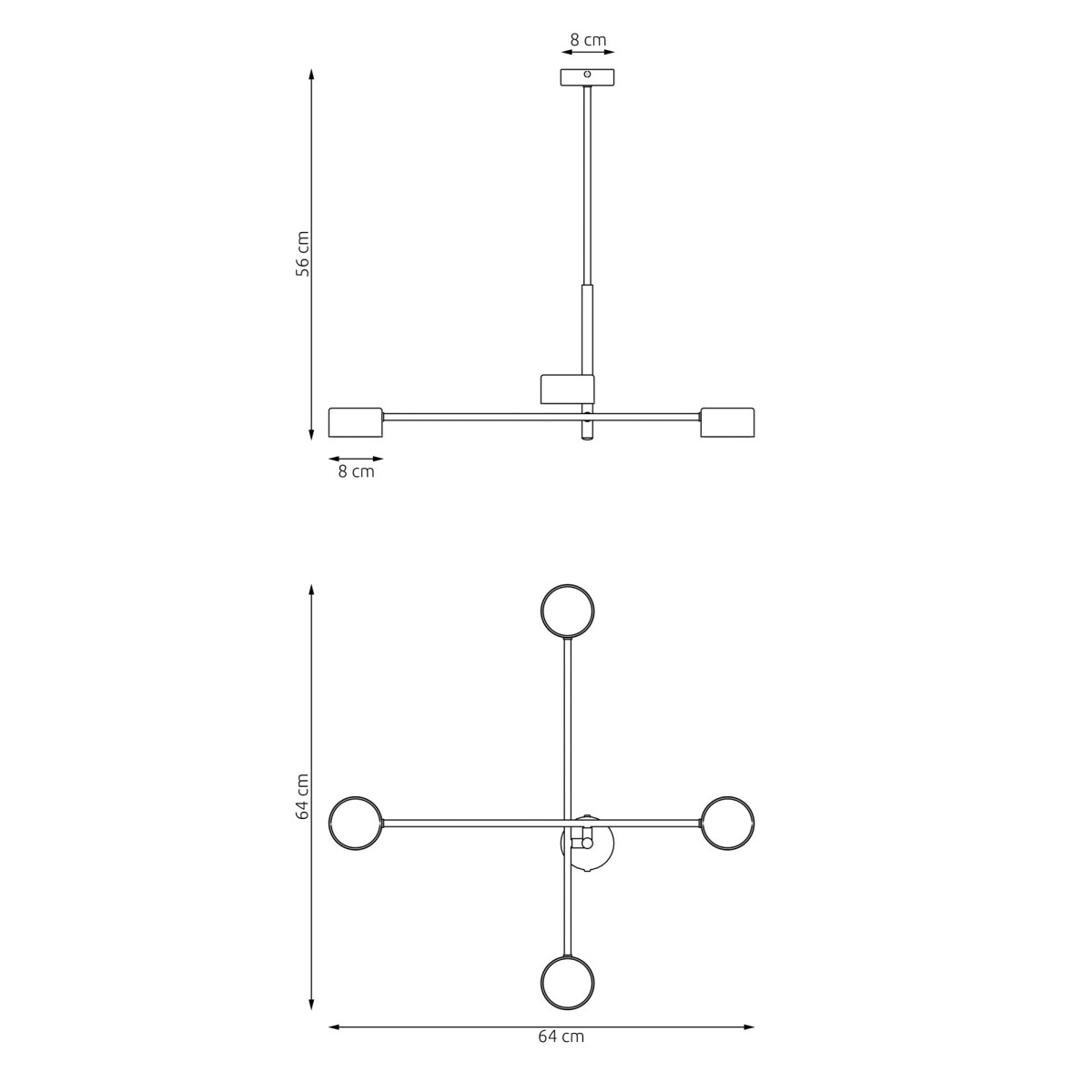 Emibig NATSU 4 BL EM1444/4 kolor czarny z kategorii lampy wiszące