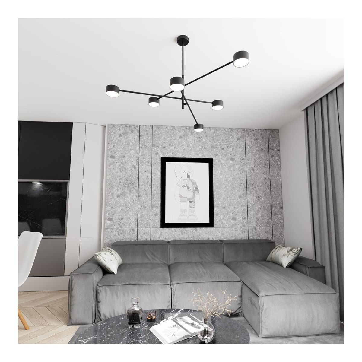 Emibig NATSU 6 BL EM1444/6 kolor czarny z kategorii lampy wiszące