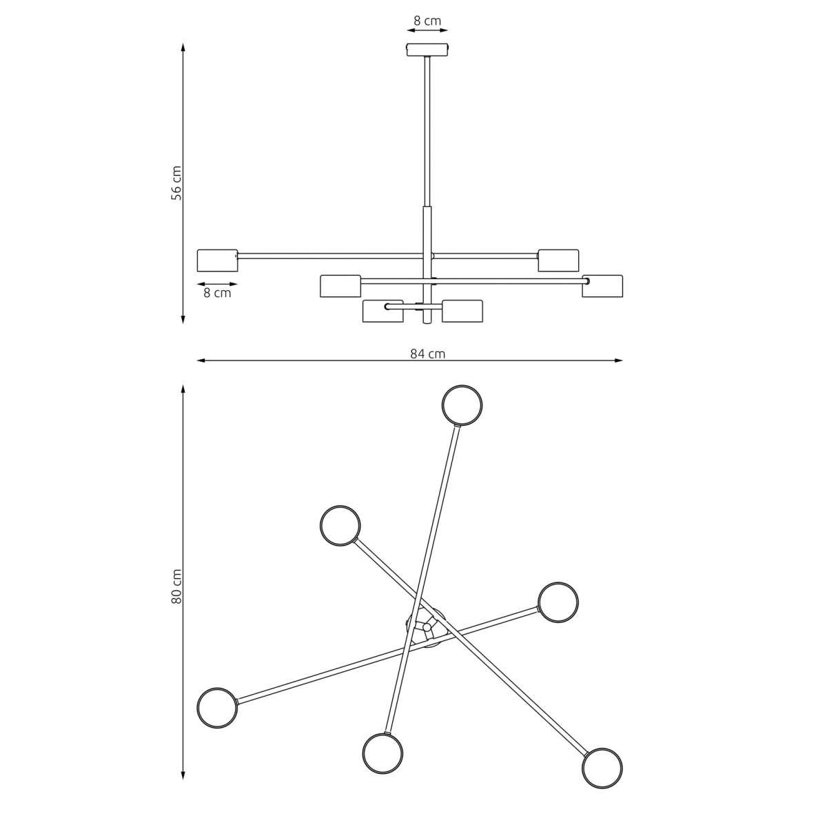 Emibig NATSU 6 BL EM1444/6 kolor czarny z kategorii lampy wiszące